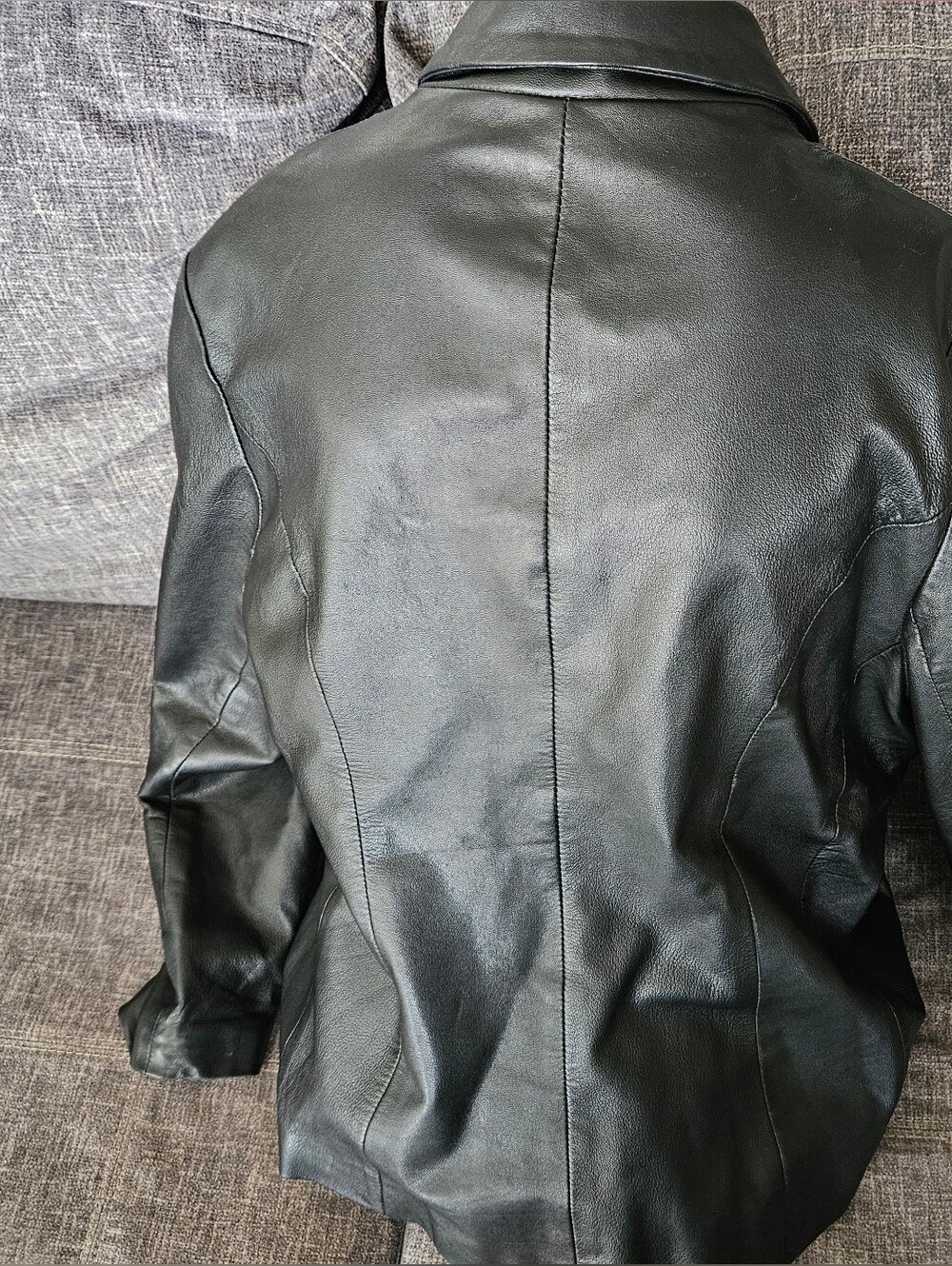 Vintage Beardmore Black Leather button-up Jacket. 21ptp - Picture 8 of 14